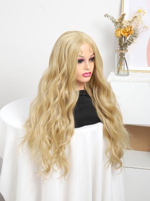 W93NEWLOOK 613 Blonde Long Wavy Lace Front Wig