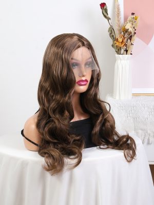 W179 Middle Part Wavy Hair Wig For Women Long Synthetic Lace Front Wigs