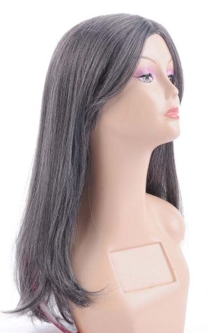 W133Grey Color Long Straight Natural Wig