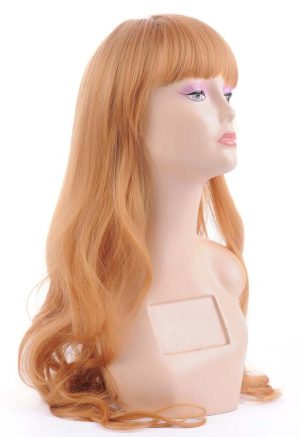 W131Blonde Long Body Wave Hair Wigs With Bangs