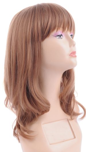 W146 Blonde Curly Hair Wigs With Bangs