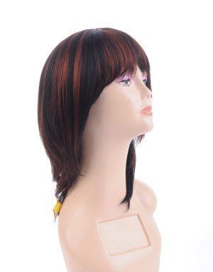 W147High Temperature Synthetic Fiber Hair Wigs With Bangs