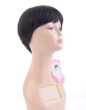 W166Black Color Pixie Bob Wig Synthetic Women Hair Wig