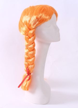 W136 Orange Color Women Hair Wig With Two Braids