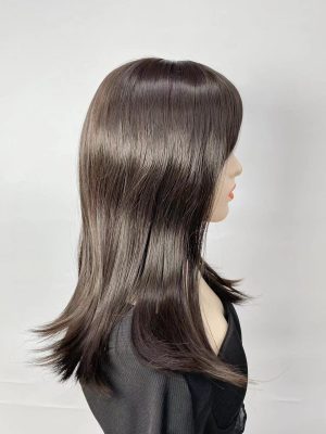 W183Long Straight Synthetic Hair Wig With Tilted Frisette
