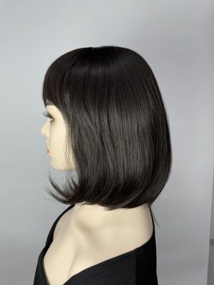 W185 Brown Color Short Bob Hair Wig With Airbangs 12''