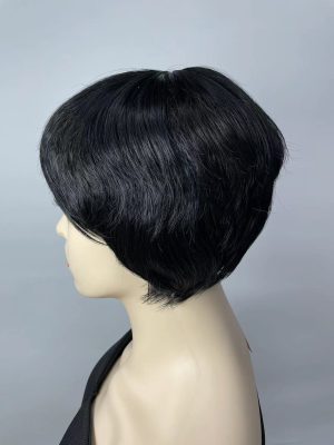 W186Dark Brown Short Hair Wigs 30% Human Hair Wig