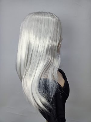 W198 White Color Long Straight Women Hair Wig Cosplay Wig For Party
