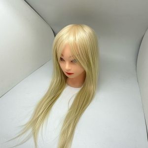 031 blonde color Hair Style Hair Beauty Salon Teaching Head Mold Human Hair Head Mold can be hot dyed modeling reuse